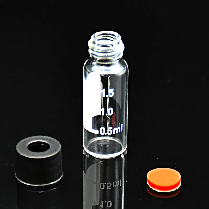Хроматографические флаконы 1 5 мл с черной крышкой 8 мм и прозрачной