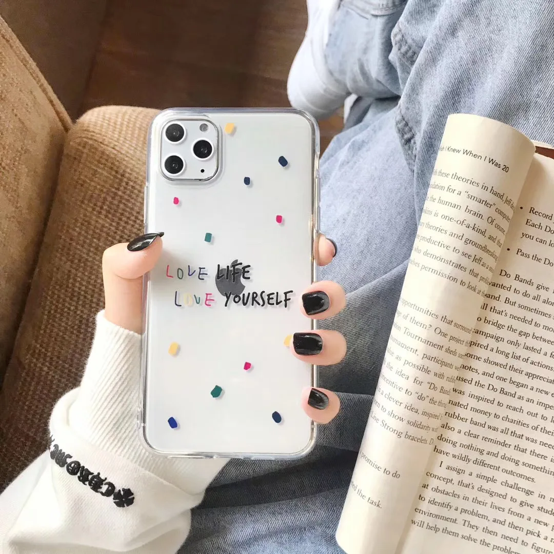 INS милый модный английский Радужный цветной волнистый чехол для телефона iPhone 11 pro