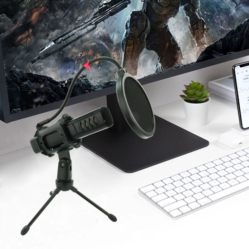 Конденсаторный микрофон Type-C для телефона ноутбука Поющая игр потоковой записи