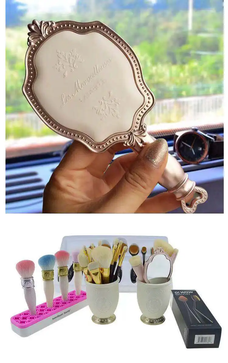 Портативное косметическое винтажное туалетное зеркало для девочек мини-зеркало