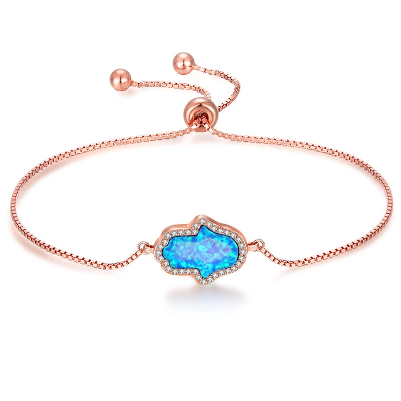 Женский браслет с искусственным опалом TONGZHE из стерлингового серебра 925 пробы