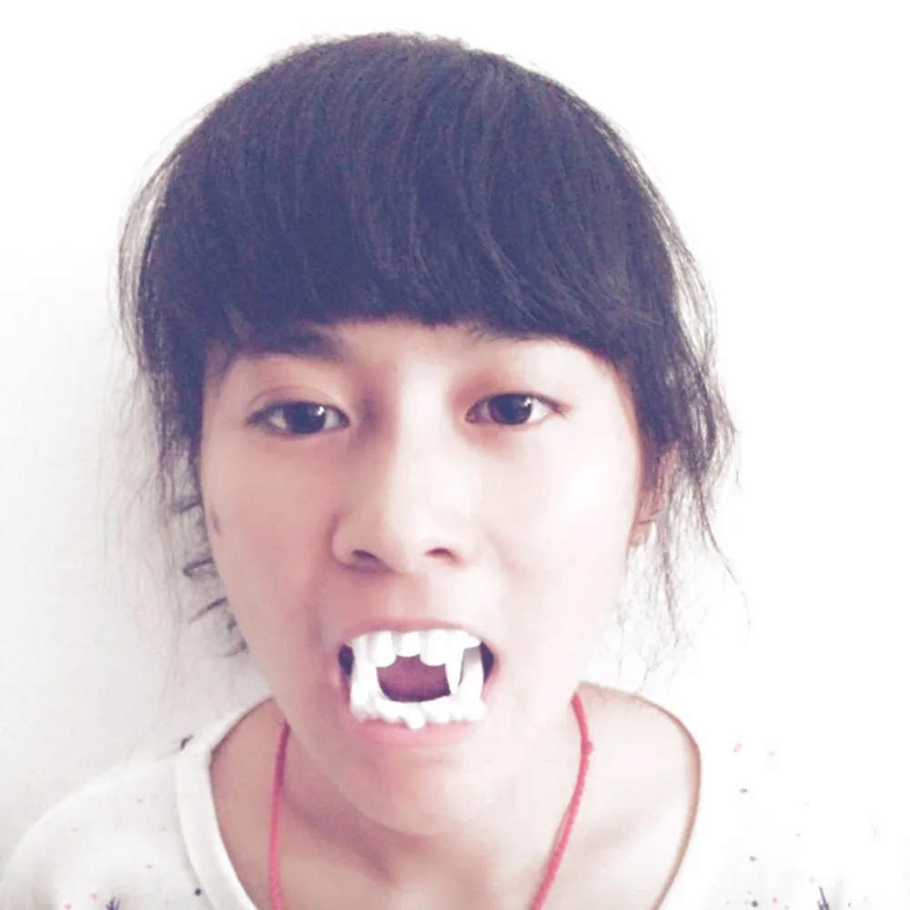 Декорационные зубы для Хэллоуина - Вампирские и Зомби, 2 шт., маленькие тигровые зубы для Косплея, #281229.