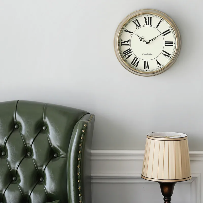 

Metal Living Room Wall Clock Silent Modern Design Single Face Wall Watch Round Needle Orologi Parete Household Products EF50WC