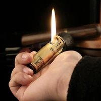 flint free fire kerosene torch lighter vintage emboss turbo pipe compact lighter oil cigar cigarettes gift box gadgets for men