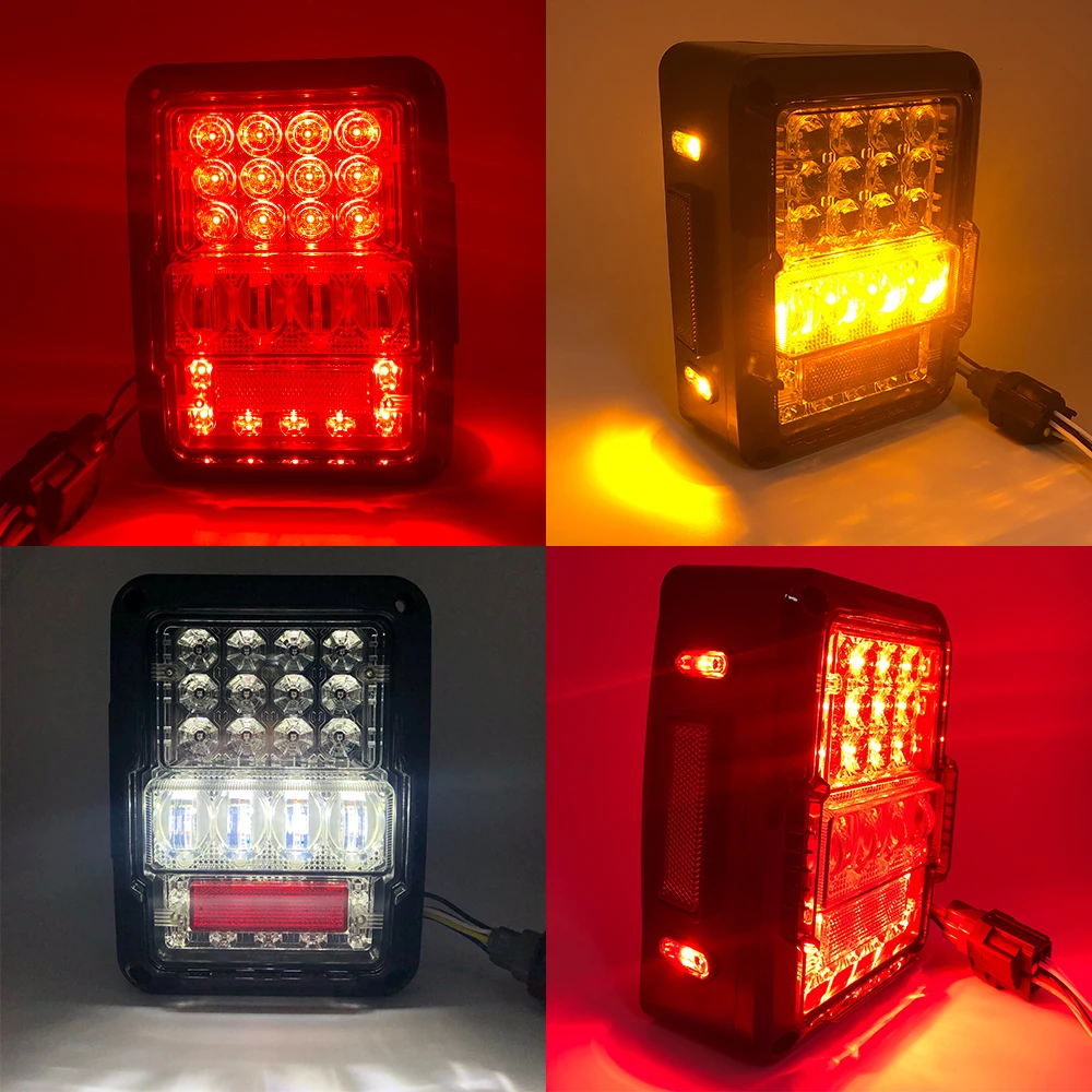 for Jeep Wrangler JK 2&amp4 Door 2007-2017 DOT LED Tail Lights USA/EU edition reverser brake turn signal Lamp Rear Assemblies | Автомобили