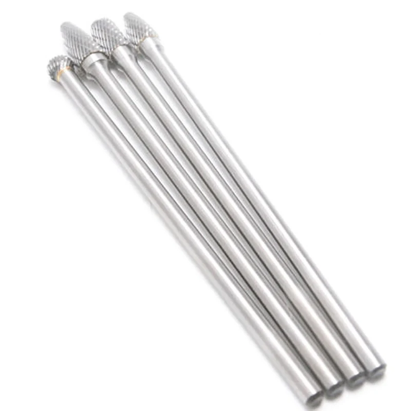 4 шт длинный Reach роторный заусенец двойной резки карбида вольфрама бит 1/4 дюйма