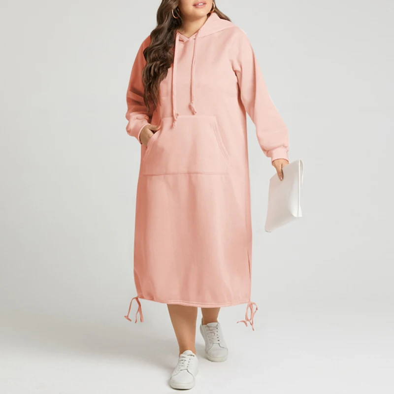 

Celmia женские свитшоты, платья 2022, Осеннее флисовое теплое платье с капюшоном и длинным рукавом, женское винтажное однотонное платье с капюшо...