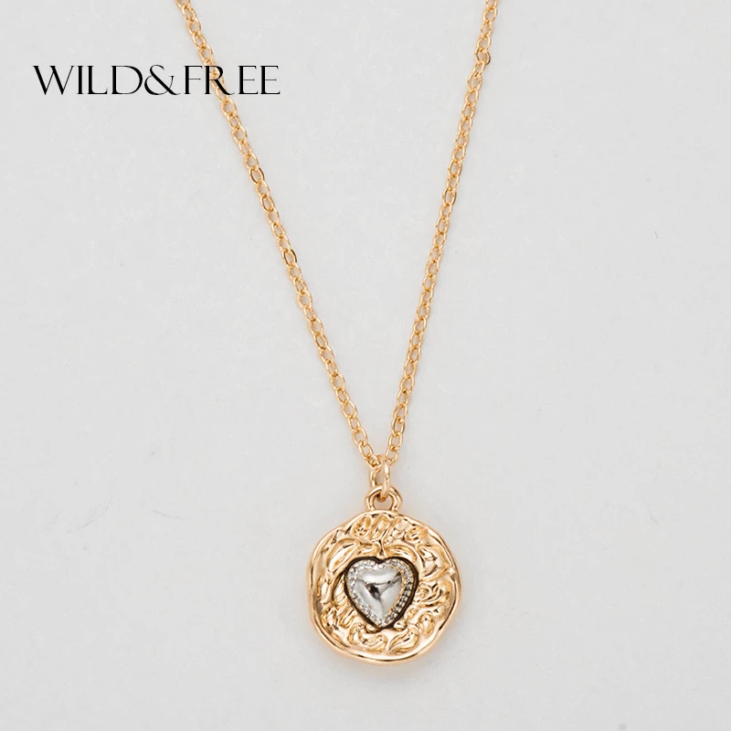 Wild & Free новые винтажные микс Цвет сплава ожерелье с круглой подвеской для женщин