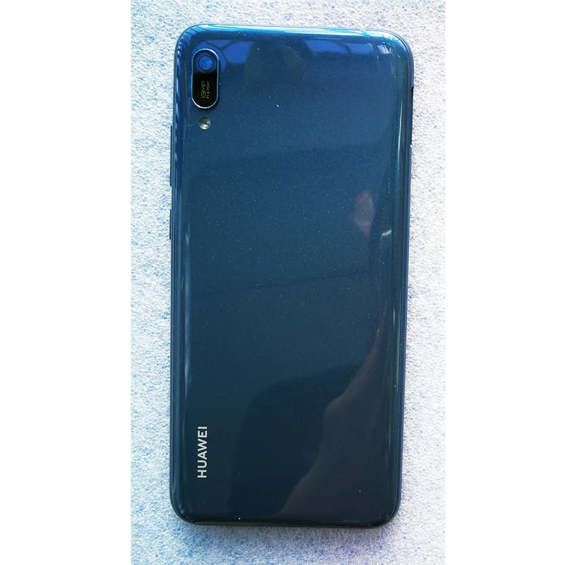 Blue without hole 6,1 дюйма, новинка, для huawei Y6 /Y6 Prime /Y6 Pro, задняя крышка, крышка для батареи, корпус, чехол, запчасти для заднего стекла - Цвет: Blue without hole