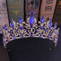 bridal crowns baroque luxury crystal handmade tiara bride headband crystal wedding diadem queen crown wedding hair accessories