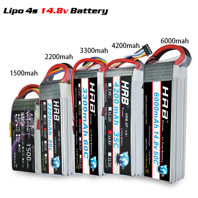 Hrb RC Lipo 1 S 2 S 3 S 4S 5S 3,7 V 7,4 V 11,1 V 14,8 V 18,5 V Батарея 1500 mah 2200 mah 3300 mah 4200 mah 5000 mah 5200 mah 6000 mah 10000 mah