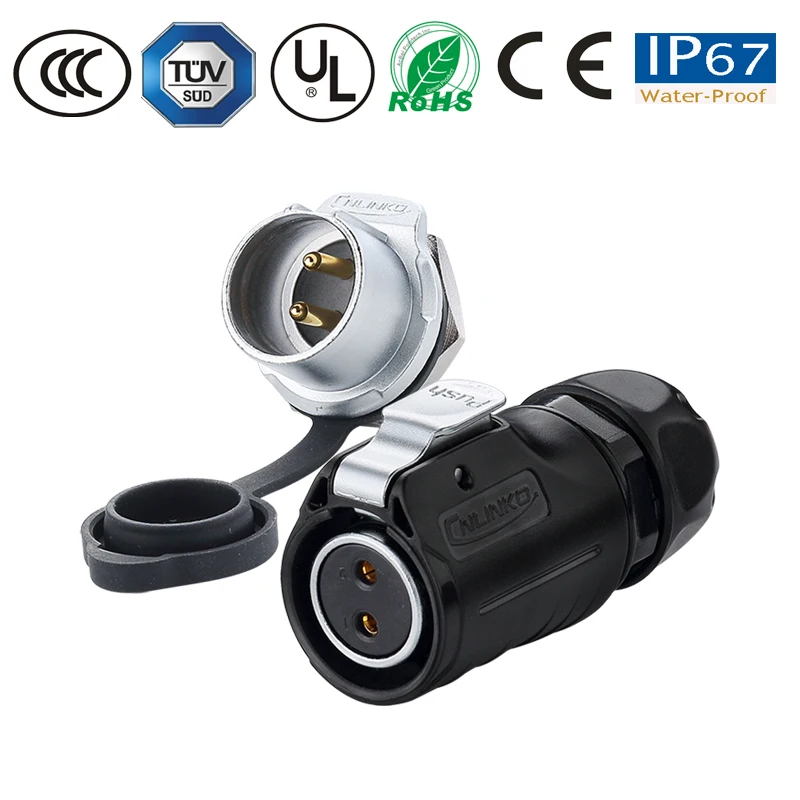 Водонепроницаемый IP67 кабель питания/панельный разъем pastic + металлический M20
