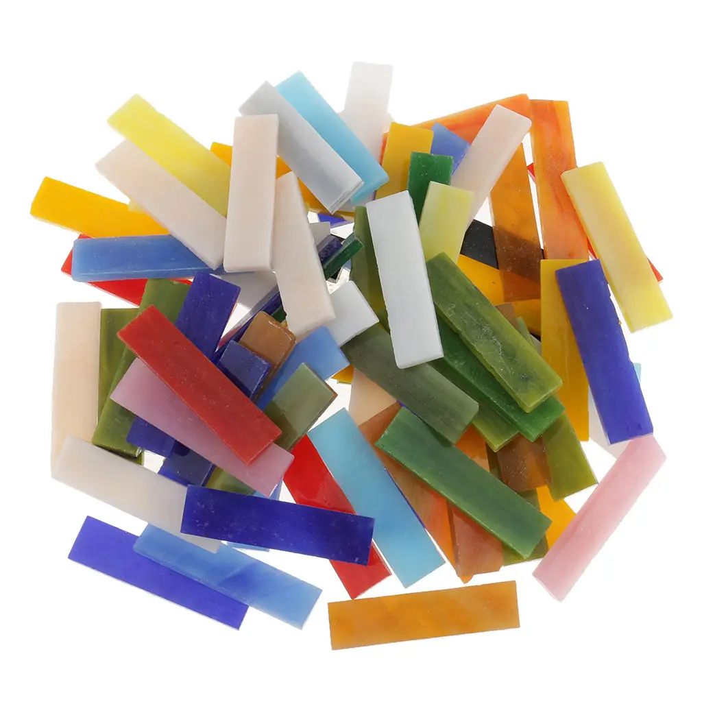 70 Pieces Rectangle Shape Assorted Colors Glass Mosaic | Дом и сад