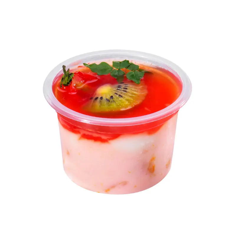 

100 sets Net red disposable pudding mousse cup with lid plum blossom plastic cup ice cream jelly yogurt sauce seasoning box