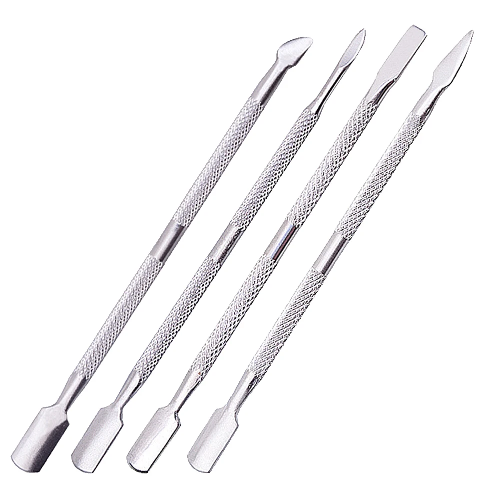 

Инструменты для маникюра, нержавеющая сталь, с двумя головками, толкатель для удаления кутикулы, Нескользящие, для удаления кутикулы