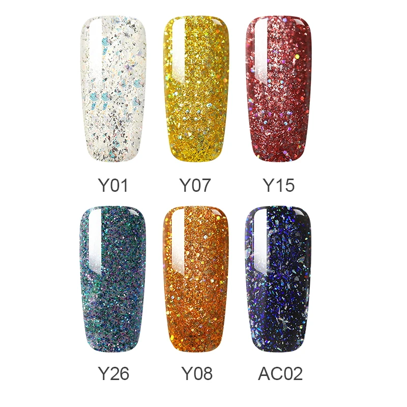 Блестящий УФ гель MAD DOLL 8 мл лак для ногтей с блестками новогодняя серия