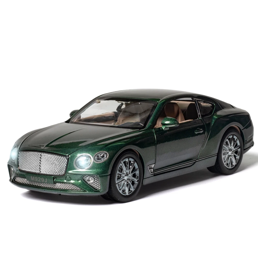 Модель автомобиля из сплава под давлением Continental-GT в масштабе 1:24 со светильник