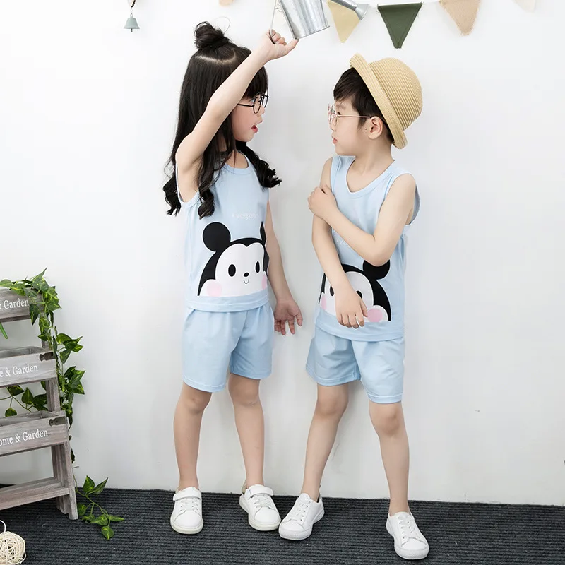 Летняя Пижама детская одежда для младенцев брючный костюм пижамный комплект