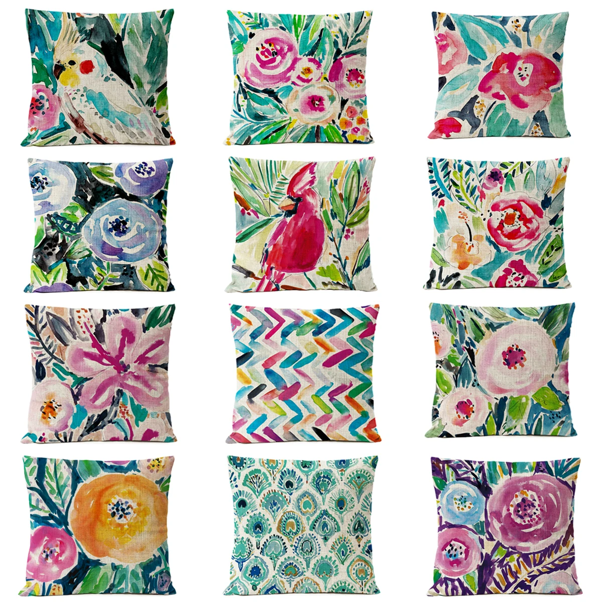 Домашний Декоративный красный цветок Подушка Nordic Цветочные подушка для птиц