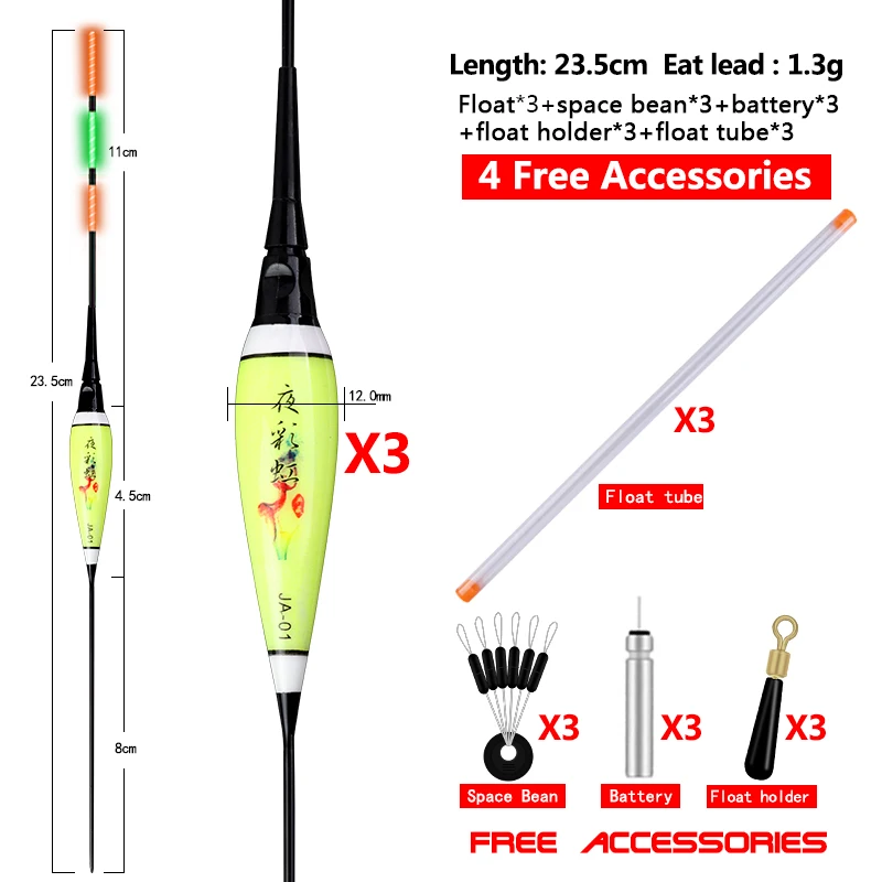Electric Fishing Float+Gift Accessories Composite Nano Buoy Shallow Water Luminous Bobber River Lake Tool Tackle | Спорт и