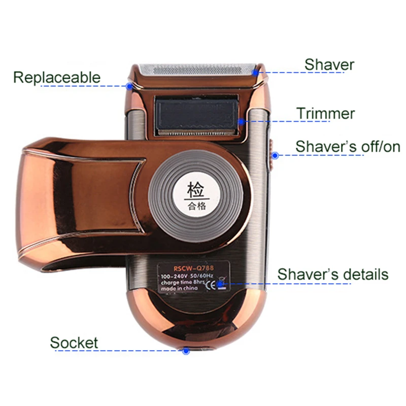 Профессиональная электрическая бритва с лезвием из нержавеющей стали Мужская