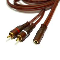 3 5mm female to 2 rca male stereo audio y cable adapter gold plated compatible for mixermonitor headphonecar audio system