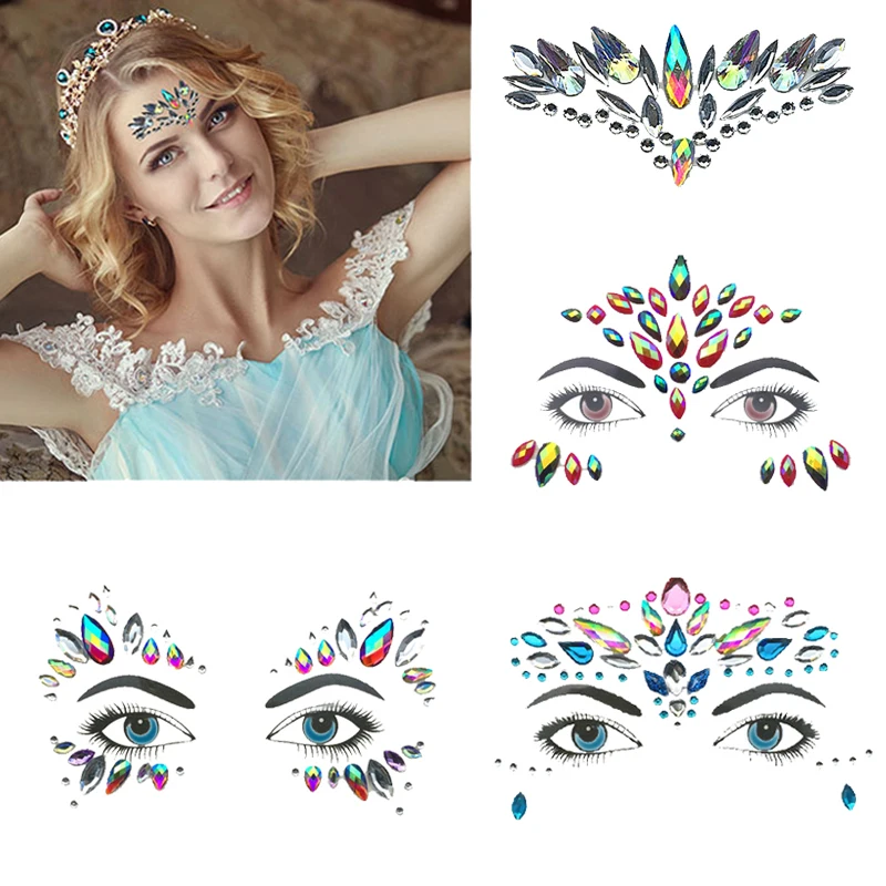 Самоклеящиеся драгоценные камни стразы временная татуировка драгоценности