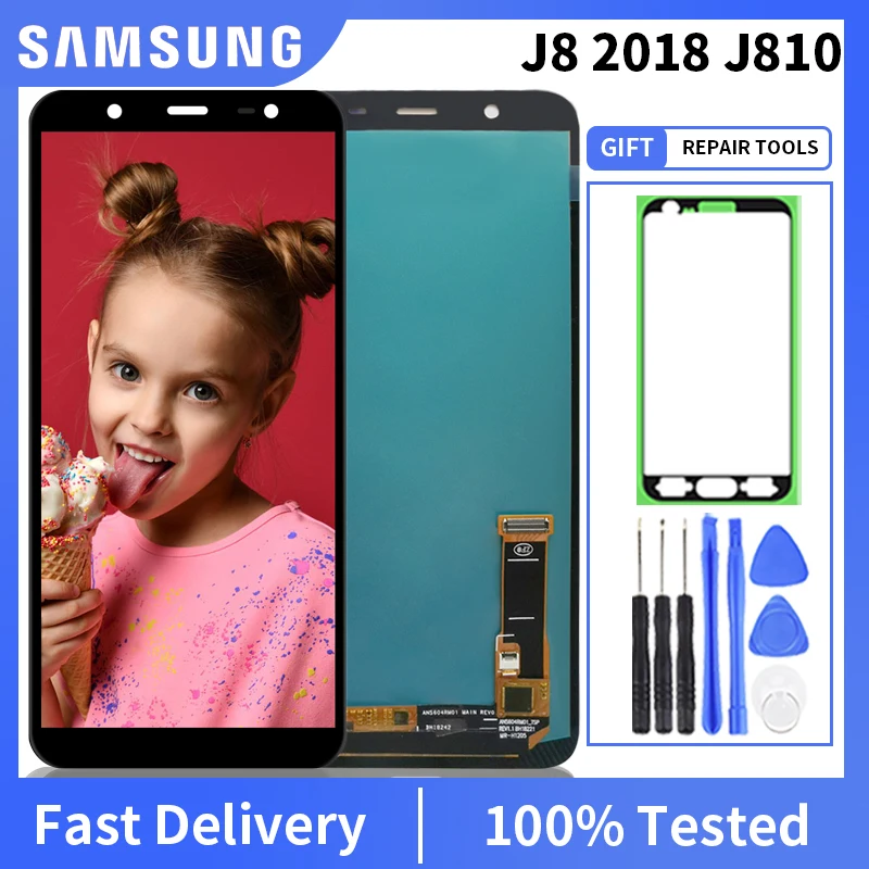 OLED для Samsung Galaxy J8 2018 ЖК J810 дисплей сенсорный экран дигитайзер сборки J810FN SM J8100 в
