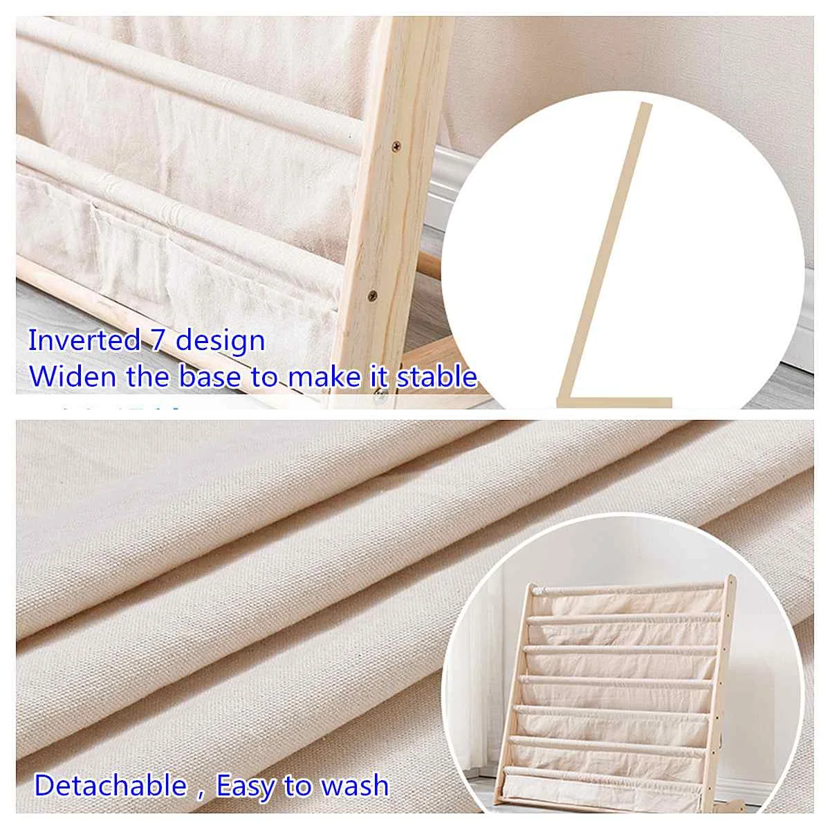 

7 Floor Wooden Children's Bookshelf Detachable Book Display Bookcase Storage Picture Frames Suitable For Living Room Bedroom