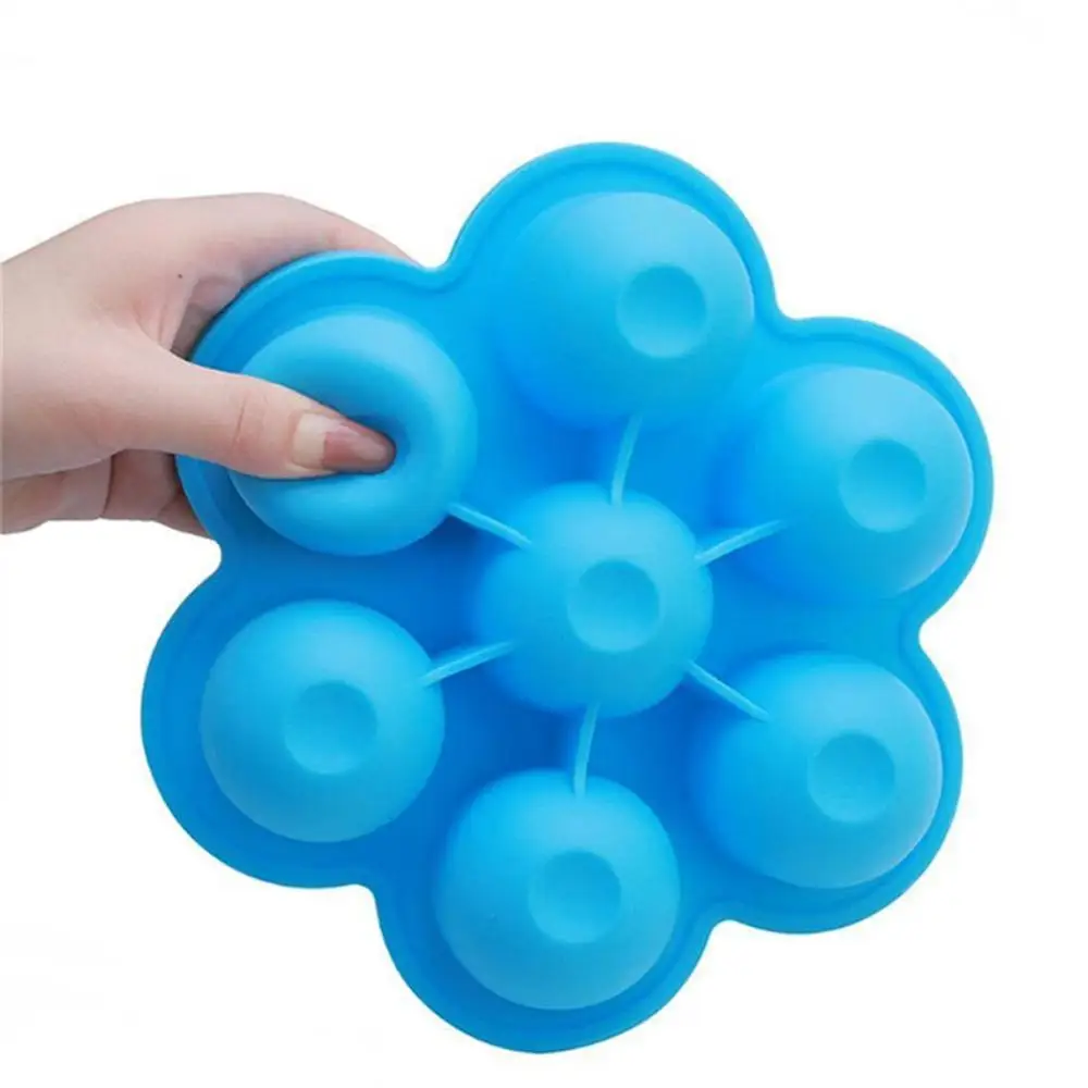 7-отверстия кубика льда силикона с крышкой силиконовые детские Еда дополнение Box