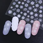 Наклейки-Слайдеры для ногтей, новогодние, белые, золотые, клейкая пленка, 1 лист