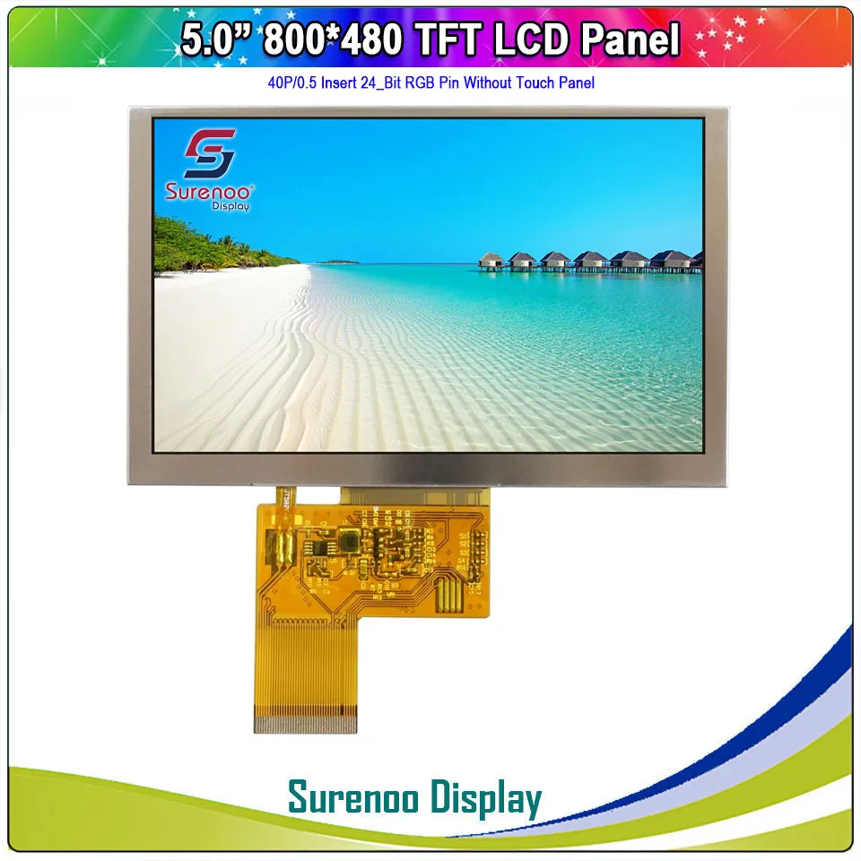 5 0 &quot800X480 40P/24_Bit RGB на тонкопленочных транзисторах тонкоплёночных ЖК дисплей