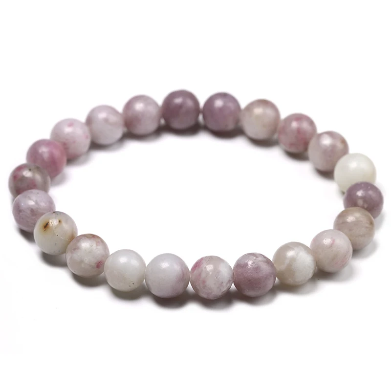 Натуральный камень Бусины Lepidolite круглые свободные драгоценные камни бусины для самостоятельного изготовления ювелирных изделий Шарм браслет ожерелье 4 6 8 10 12 мм 15''