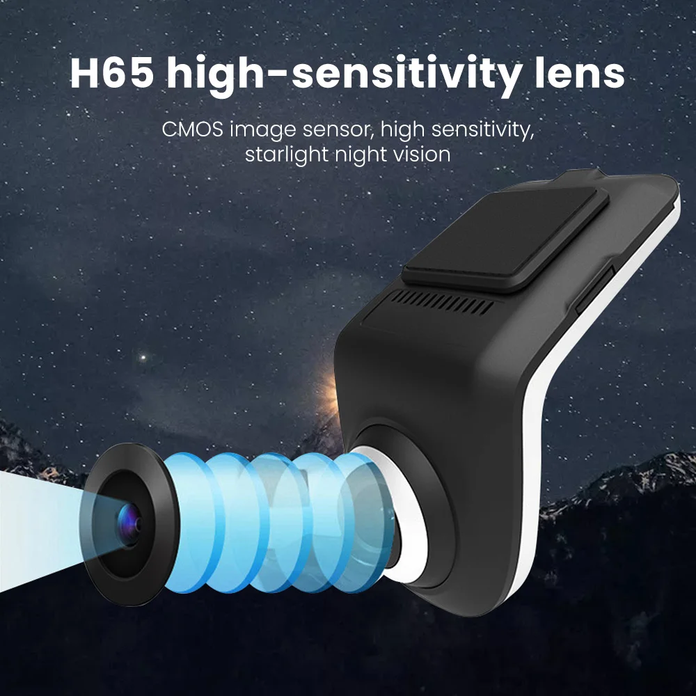 Автомобильный скрытый видеорегистратор AOSHIKE ADAS HD 1080P 32 ГБ USB ночное видение с