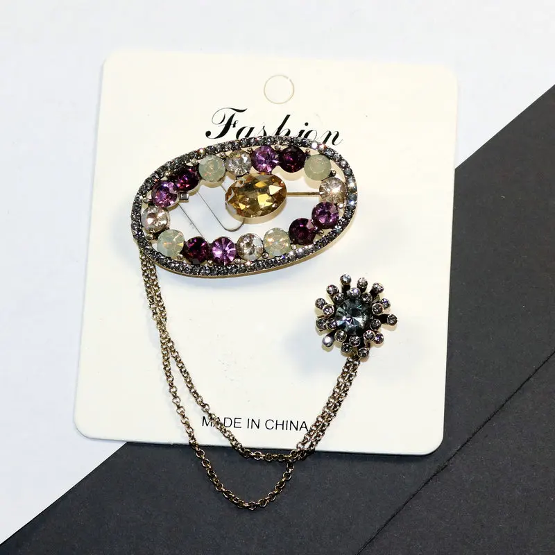 

New Beautiful Pins and Brooches For Women Vintage Antique Gold Goth Space Pin Luxury Imitation Jewelry Rhinestone Fashion Brooch