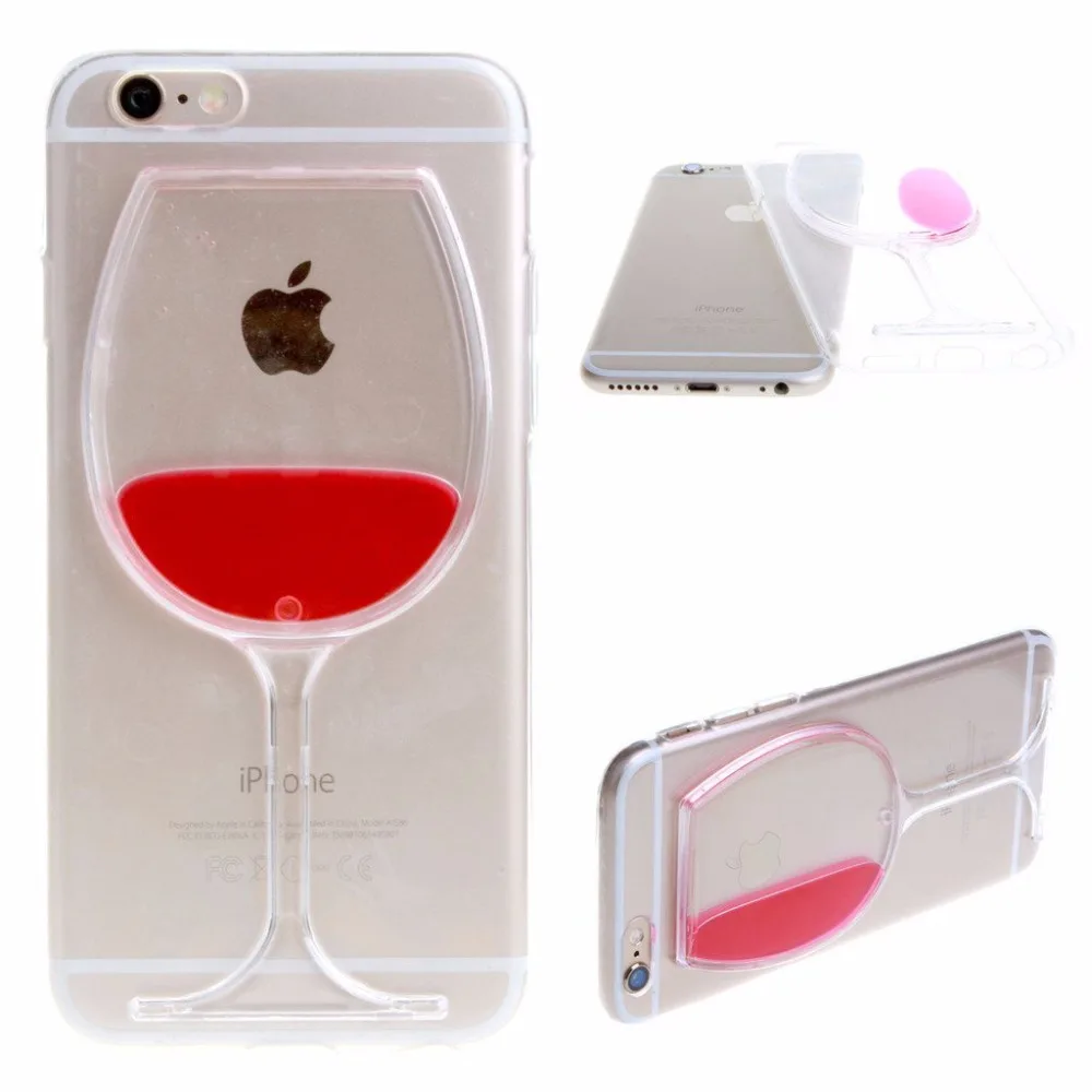 Чехол в виде винной чашки 3D чехол с текущей жидкостью красного цвета для Iphone 12 11 Pro