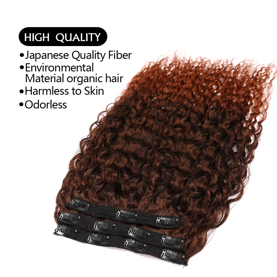 Афро кудрявые вьющиеся на всю голову зажим для синтетических волос удлинитель Anjo