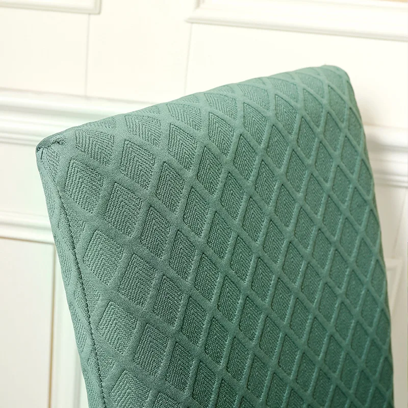 

Spandex jacquard chair cover thick elastic solid color one-piece living room kitchen hotel dining chair protective cover