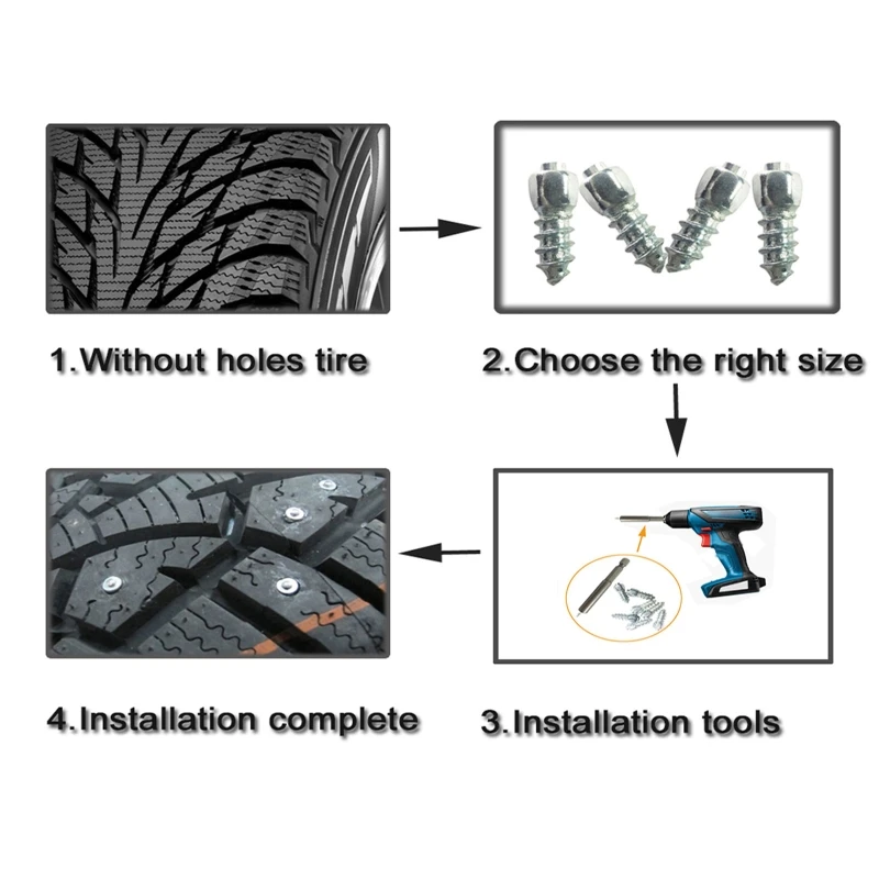 100Pcs Anti-Slip Screw Studs Reusable Motorcycle Bicycle Wheel Tyre Snow Tire Spikes Hard Alloy Stud Screws | Автомобили и