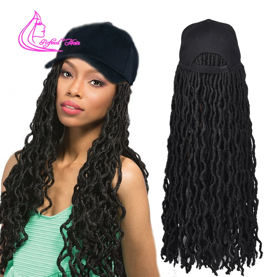 

Искусственные локоны в стиле Crochet плетеные волосы, вязаные крючком волосы для черных женщин, женская бейсбольная кепка, парик, волосы с дредами, наращивание волос