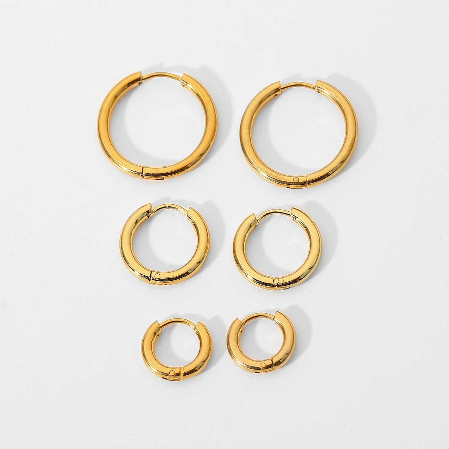 Женские серьги-кольца из нержавеющей стали водонепроницаемые Модные золотистые