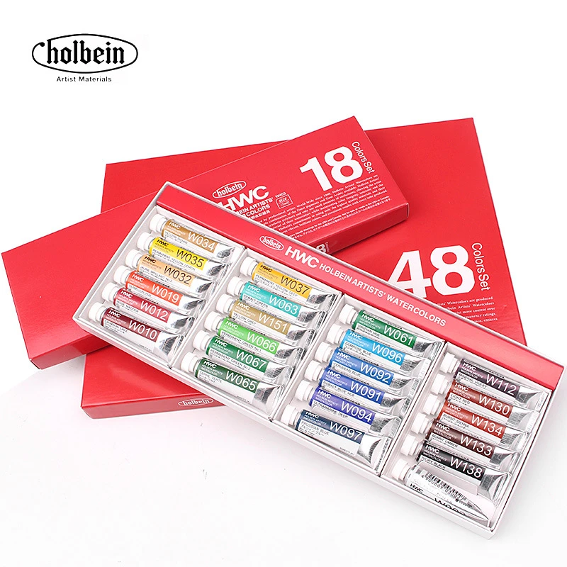 Japanese Holbein 5ML 12/18/24 Colors Watercolor Paint Set for Artists Profissional Watercolor-painting Pigment Art Supplies