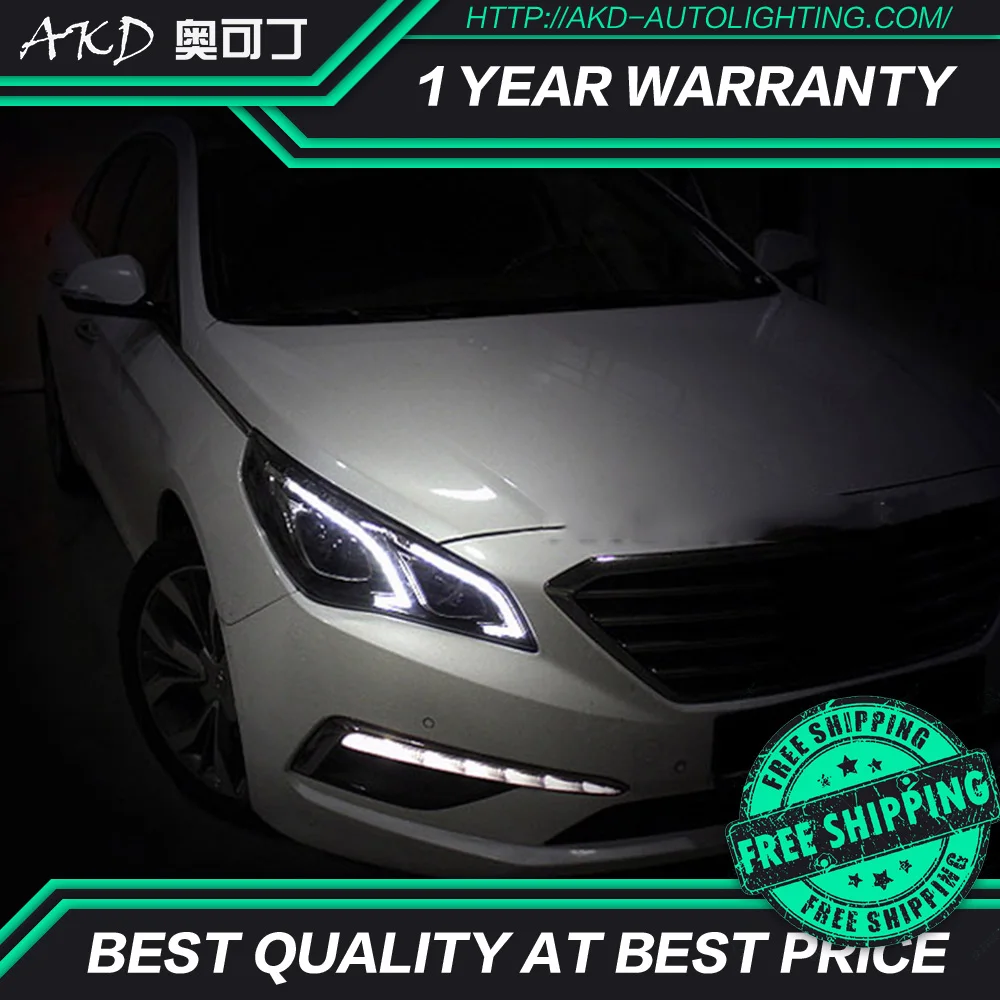Тюнинг фар автомобиля для Hyundai Sonata 9 MK9 2015 светодиодные фары DRL ходовые огни