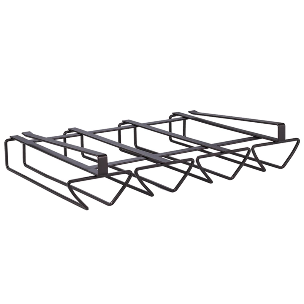 

Under Cabinet Wine Glass Holder Hanger Surface Coating Anti-Rust Black