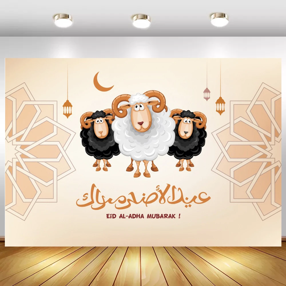 

Фотографические фоны для фото EID AL ADHA винтажный фонарь Рамадан праздники Коза Звездный баннер фото фон фото