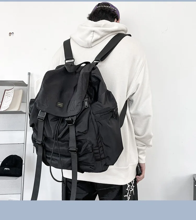 

New Male College Student Backpack Female Casual Backpack Tide Brand Fashion Japanese Large-Capacity School Bag Men's Bags