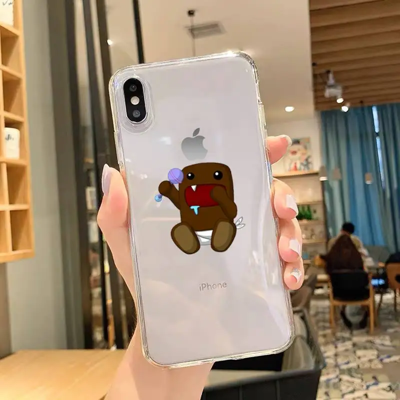 Cute Domo-kun Phone Case For iPhone 11 12 Mini 13 Pro XS Max X 8 7 6s Plus 5 SE XR Transparent Shell | Mobile Cases &amp Covers