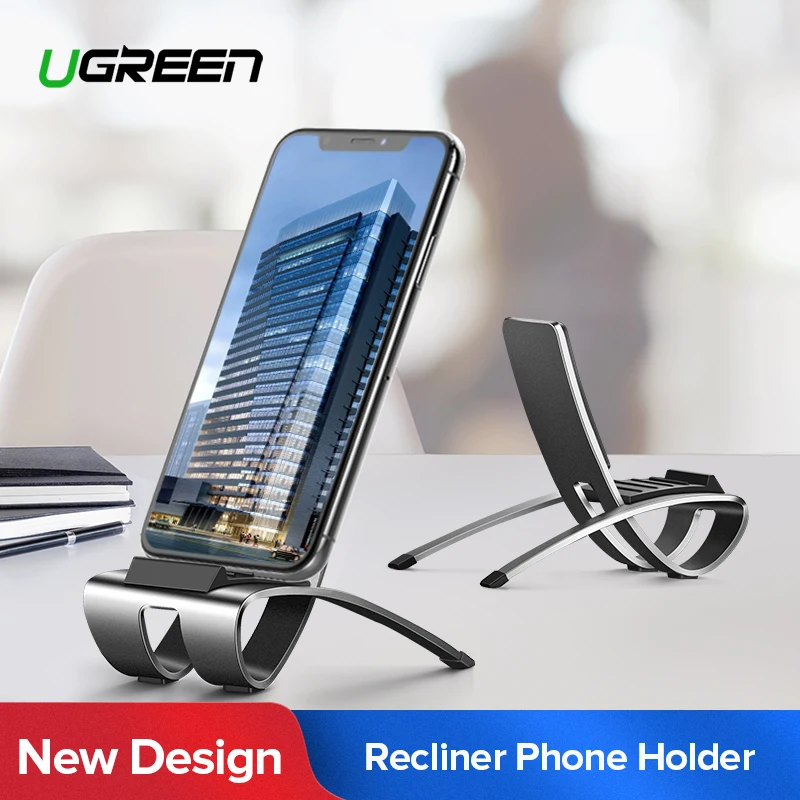 Ugreen, держатель для мобильного телефона, подставка, алюминиевое металлическое кресло, ленивый держатель для сотового телефона для iPhone, samsung Galaxy S10, настольная подставка для телефона