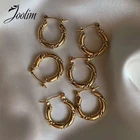 Классические витые серьги-кольца Joolim из нержавеющей стали PVD с золотой отделкой, дизайнерские ювелирные изделия, оптовая продажа, высококачественные ювелирные изделия