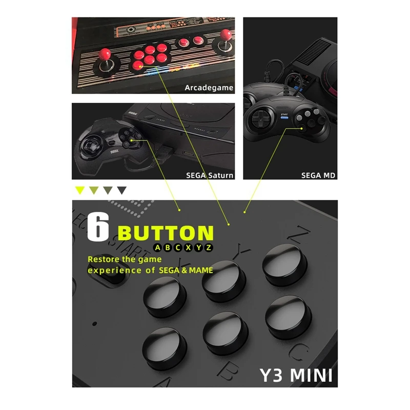Ретро игровая консоль Y3 4K TV для FC/SFC/GBA/SEGA 6 клавиш 2 Joystic | Электроника